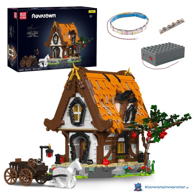 MouldKing 16054 - Blockhaus mit Licht - Klemmbaustein-Set