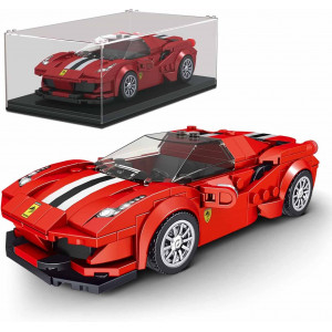 MouldKing 27006  488 GTB Rennwagen inkl. Vitrine  Klemmbausteine - Set mit Showcase